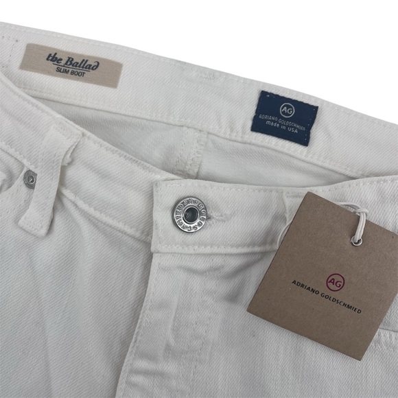 NEW AG Adriano Goldschmied The Ballard Slim Boot Jeans in White Size 26R - Picture 6 of 12